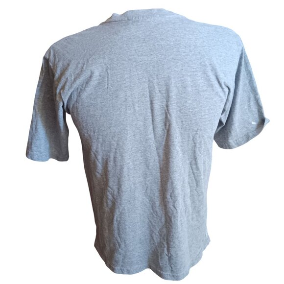 Small Vintage Adidas Huskers Graphic Tee Gray Short Sleeve 1990's Paint Distress - Picture 7 of 8